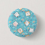 Cute Kitty Cats Whimsical Patroon Ronde Button 3,2 Cm (Voorkant)