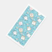 Cute Kitty Cats Whimsical Patroon Servet (Hoek)