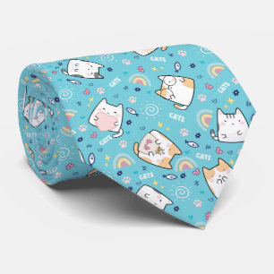Cute Kitty Cats Whimsical Patroon Stropdas