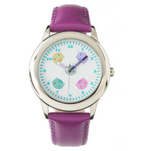 Cute Kitty Gezichten Meisjes Pols Horloge