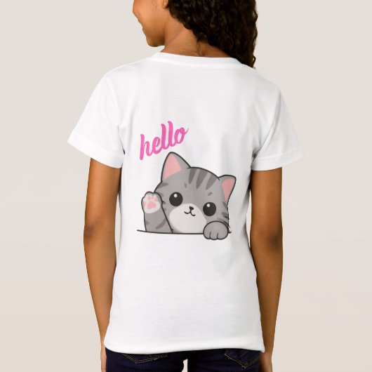 Cute Kitty Hello Kat T-Shirt (Achterkant)