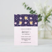 Cute Kitty Kat Astronauten Patroon Verjaardag Briefkaart (Staand voorkant)