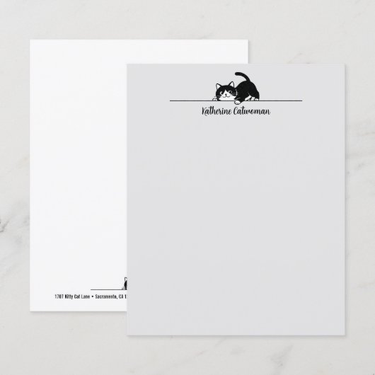 Cute Kitty Minimalistisch Design - CAT 6 (Voorkant / Achterkant)