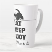 Cute Kitty Minimalistisch Design - CAT 6 Latte Mok (Rechterhoek)
