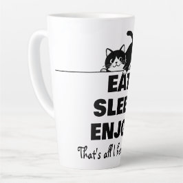 Cute Kitty Minimalistisch Design - CAT 6 Latte Mok