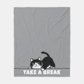 Cute Kitty Minimalistisch Design - CAT 6 + tekst Fleece Deken (Voorkant)