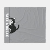 Cute Kitty Minimalistisch Design - CAT 6 + tekst Fleece Deken (Voorkant (Horizontaal))
