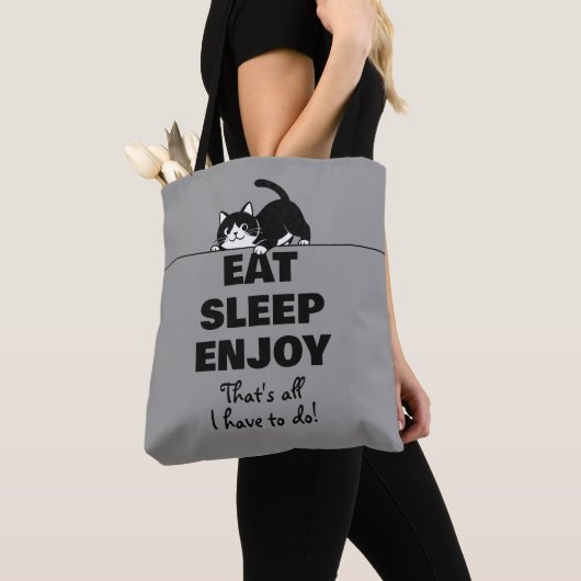 Cute Kitty Minimalistisch Design - CAT 6 Tote Bag (Dichtbij)