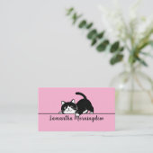 Cute Kitty Minimalistisch Design - CAT 6 Visitekaartje (Staand voorkant)