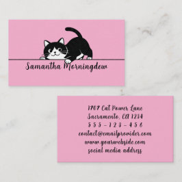 Cute Kitty Minimalistisch Design - CAT 6 Visitekaartje