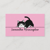 Cute Kitty Minimalistisch Design - CAT 6 Visitekaartje (Voorkant)