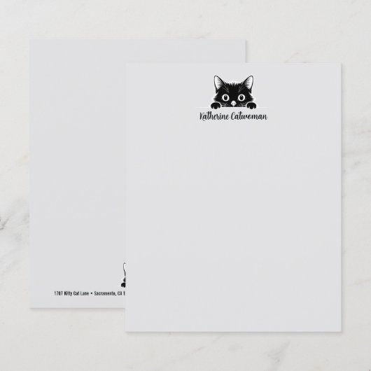 Cute Kitty Minimalistisch Design - KAT 1 (Voorkant / Achterkant)