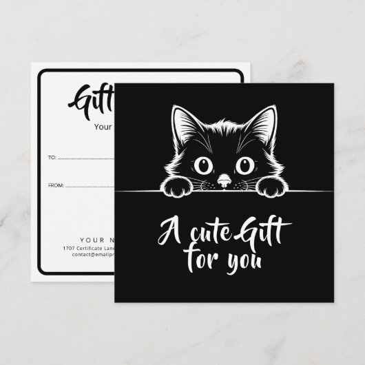 Cute Kitty Minimalistisch Design - KAT 1 Notitiekaartje (Voorkant / Achterkant)