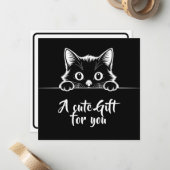 Cute Kitty Minimalistisch Design - KAT 1 Notitiekaartje (Voorkant / Achterkant in situ)