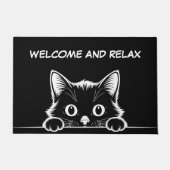 Cute Kitty Minimalistisch Design - KAT 1 + tekst Deurmat (Voorkant)