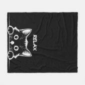 Cute Kitty Minimalistisch Design - KAT 1 + tekst Fleece Deken (Voorkant (Horizontaal))