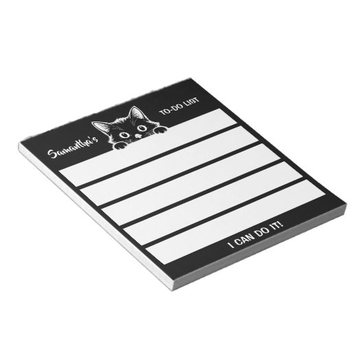 Cute Kitty Minimalistisch Design - KAT 1a Notitieblok (Schuin)