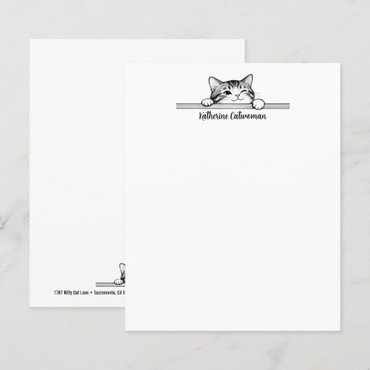 Cute Kitty Minimalistisch Design - KAT 2 (Voorkant / Achterkant)