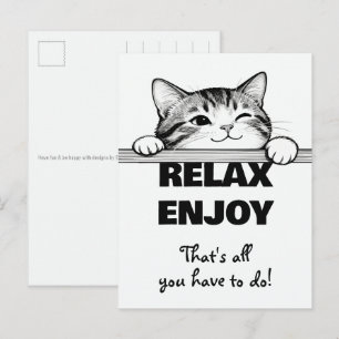 Cute Kitty Minimalistisch Design - KAT 2 Briefkaart