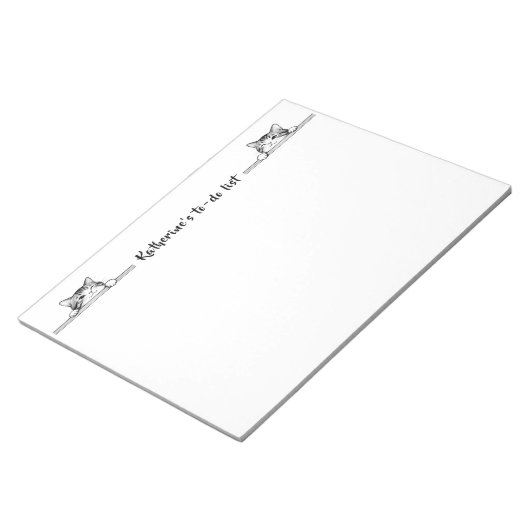 Cute Kitty Minimalistisch Design - KAT 2 Notitieblok (Schuin)