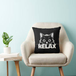 Cute Kitty Minimalistisch ontwerp - KAT 1 + tekst Kussen