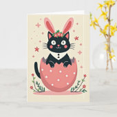 Cute Kitty Nieuwe Aankomstkaart Kaart (Gele Bloem)