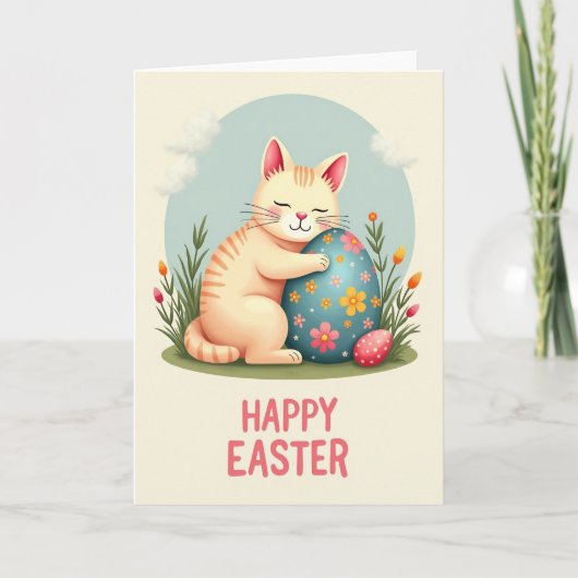 Cute Kitty Pasen Wenskaart Kaart (Voorkant)