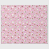 Cute Kitty Patroon In Roze Inpakpapier (Vlak)