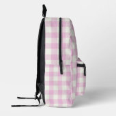 Cute kitty roze witte ruit personaliseer bedrukte rugzak (Links)