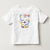 Cute kitty says hello! kinder shirts (Voorkant)