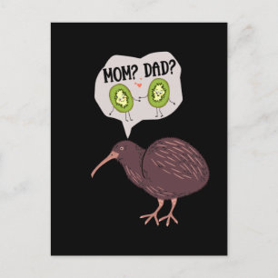 Cute Kiwi Bird Family Humor Nieuw-Zeeland Briefkaart