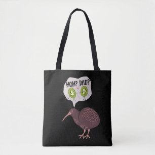 Cute Kiwi Bird Family Humor Nieuw-Zeeland Tote Bag
