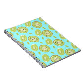 Cute Kiwi Blue Fruit Summer Fresh Kawaii Pattern Notitieboek (Rechterzijde)