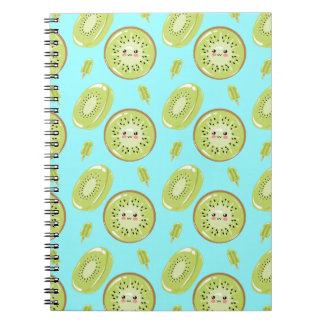 Cute Kiwi Blue Fruit Summer Fresh Kawaii Pattern Notitieboek