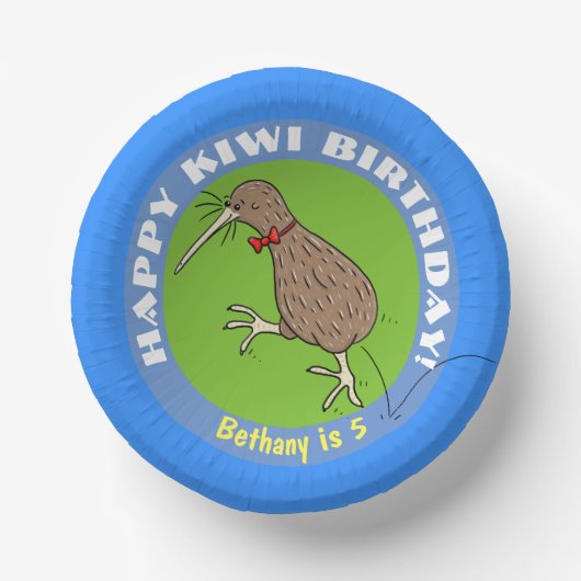 Cute kiwi cartoon blije verjaardag bord (Voorkant)