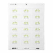 Cute Kiwi Green Bicycle Etiket (Full Sheet)