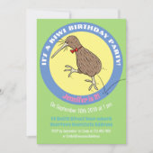 Cute kiwi springende cartoon kaart (Voorkant)