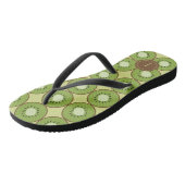 Cute Kiwi Summer Monogram Kiwivruchten, zoete vruc Teenslippers (Schuin)