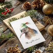 Cute Kiwi Vogel in Kerst Elf Hoed, op maat gemaakt Feestdagenkaart