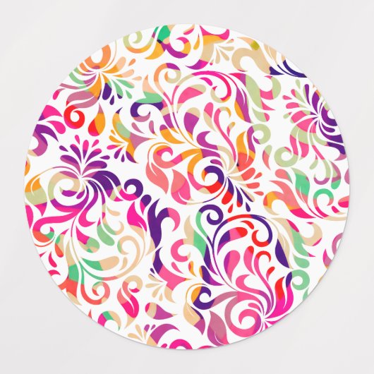 Cute klassiek kleurig bloesem labels (Design 2)