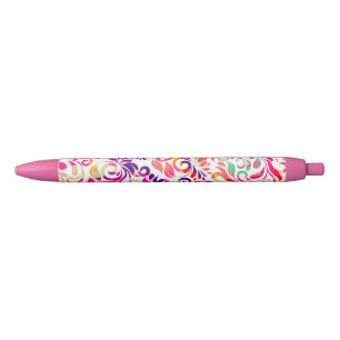 Cute klassiek kleurig bloesem zwarte inkt pen
