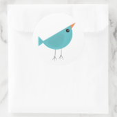 Cute klein blauwe vogel ronde sticker (Tas)