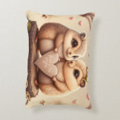 Cute kleine beren cartoon accent kussen (Achterkant (Verticaal))