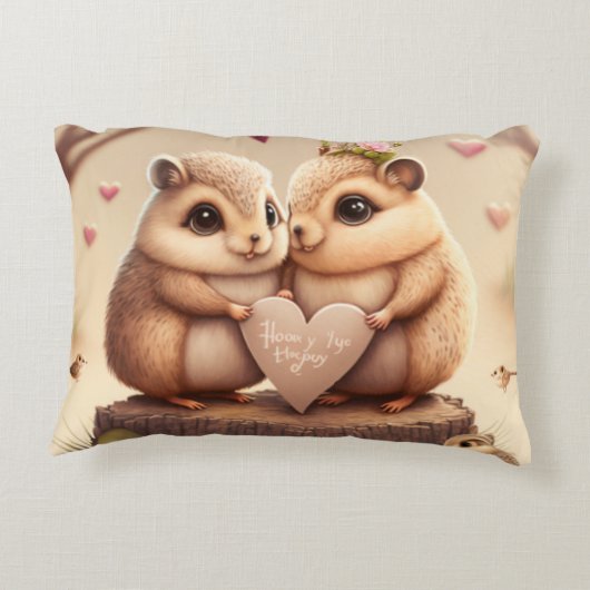 Cute kleine beren cartoon accent kussen (Achterkant)