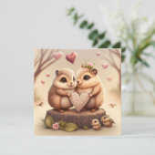 Cute kleine beren cartoon kaart (Staand voorkant)