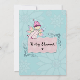 Cute Kleine Fee Baby Meisje Baby Shower Uitnodigin Kaart
