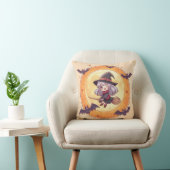 Cute Kleine Heks Halloween Kussen (Stoel)