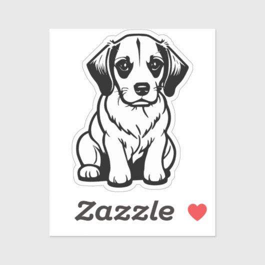 cute kleine hond sticker (Vel)
