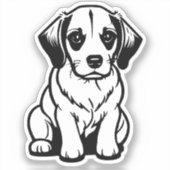 cute kleine hond sticker (Voorkant)