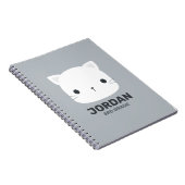 Cute Kleine Kat met Eigen Naam Notitieboek (Rechterzijde)